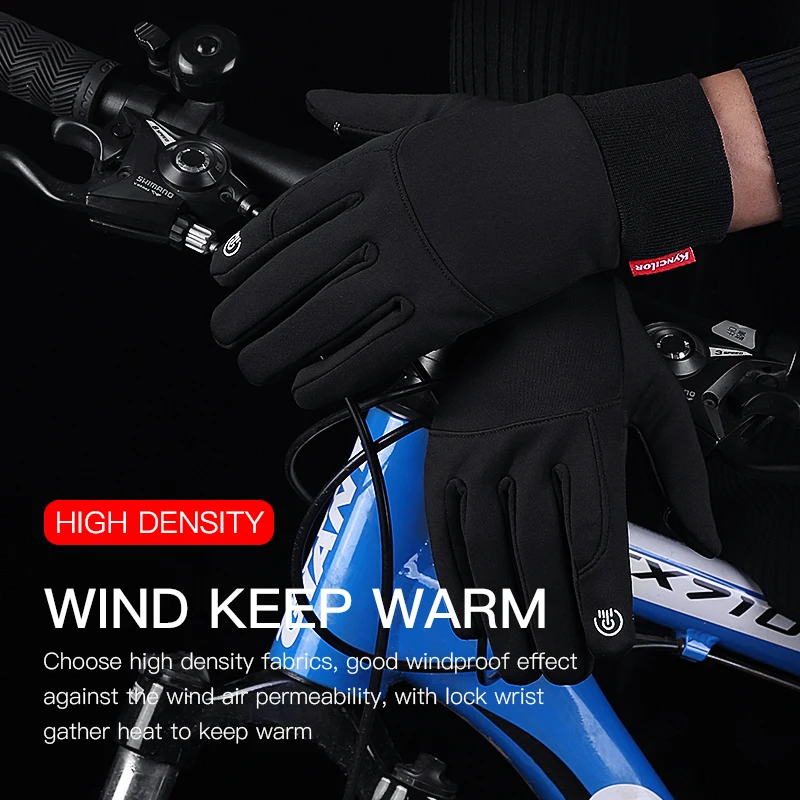 Top Trends: Autumn Winter Outdoor Cycling Gloves Gym Fitness Sports Running Warm Touch Screen Nonslip Gloves Motorcycle Gloves Men Black Shoppable Styles - Image 3