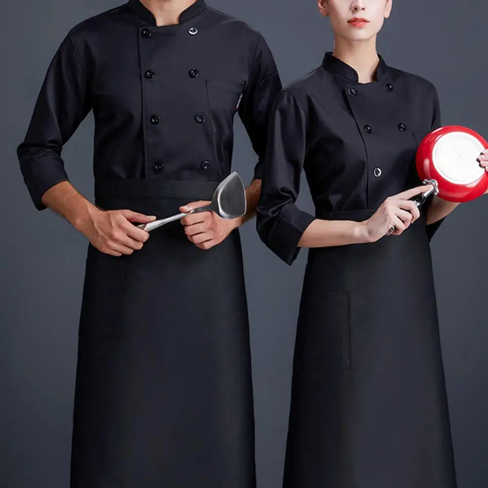 Top Trends: Stylish Restaurant Uniform Quick Drying Chef Jacket Double Breasted Men Women Chef Shirt Pastry Clothes Anti-dirty Shoppable Styles - Image 3