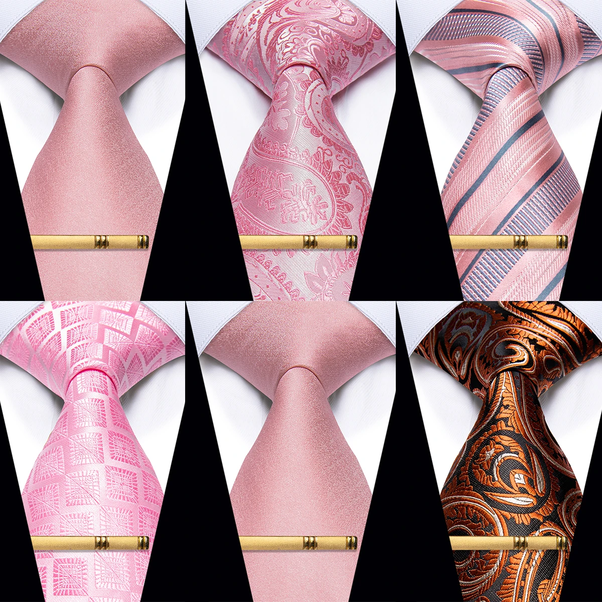 Top Trends: Exquisite Pink Luxury Men's Necktie And Clip Classic Striped Paisley Plaid Fashion Ties For Man Wedding Business Party Yourties Shoppable Styles