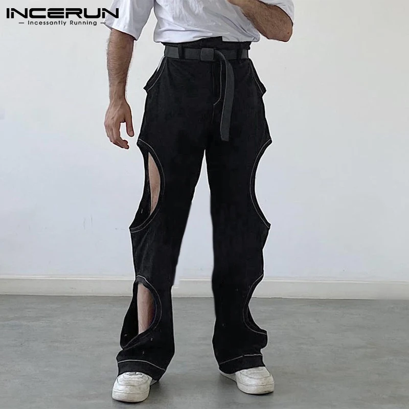 Top Trends: INCERUN American Style Men Sexy Casual Hollowed Out Pantalons Fashion Male All-match Long Pants Casual Streetwear Trousers S-5XL Shoppable Styles