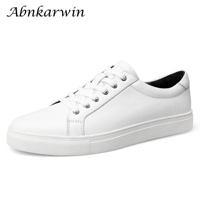 Top Trends: Abnkarwin Casual Low White Skateboarding Shoes Genuine Leather Flats Plus Big Size 49s 50s Spring Summer Autumn Winter Shoppable Styles