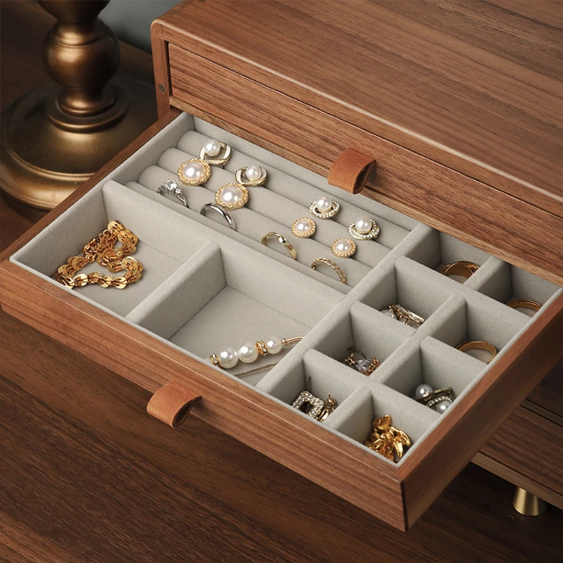 Top Trends: Wood Jewelry Box Organizer Big Size Drawer Jewelry Boxes Storage Ring Necklace Bracelet Earrings Display Accessories For Women Shoppable Styles - Image 3