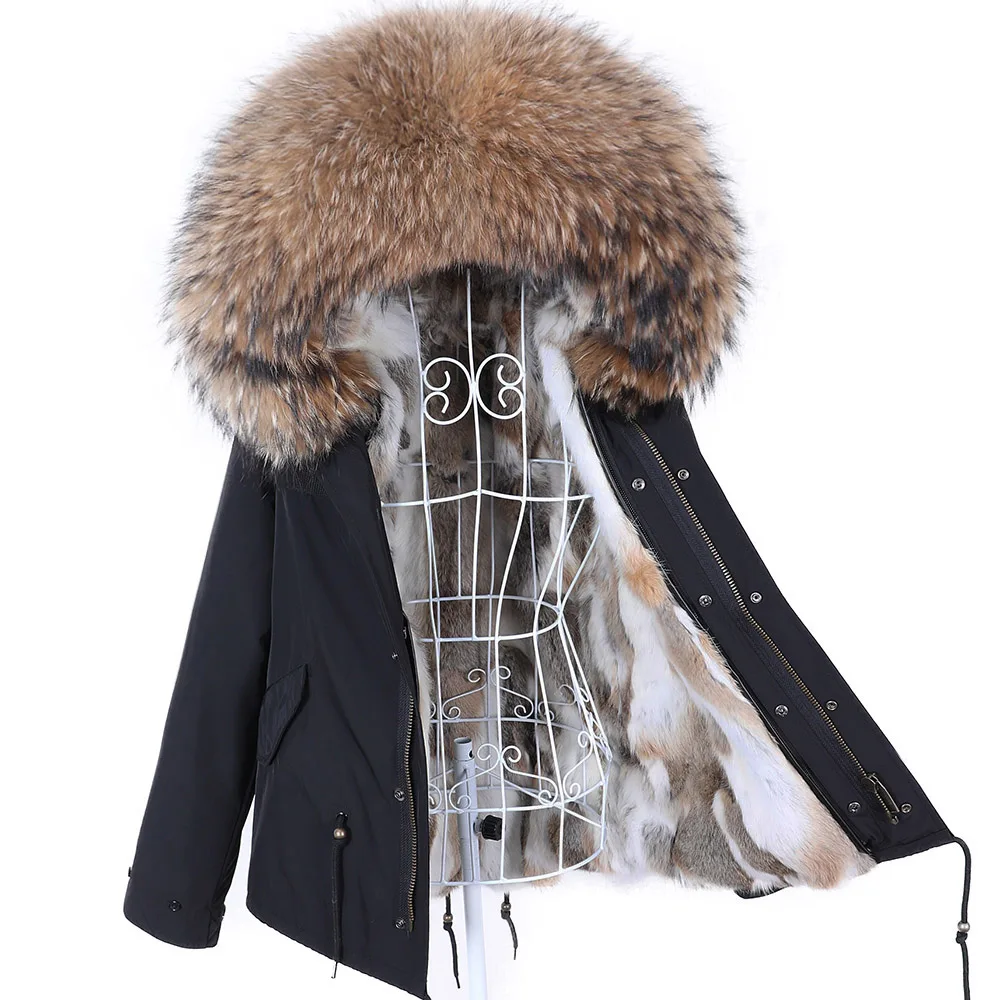 Top Trends: Maomaokong 2022 Winter Jacket Women Short Parka Waterproof Big Natural Real Fox Fur Raccoon Fur Collar Hood Warm Rabbit Lining Shoppable Styles