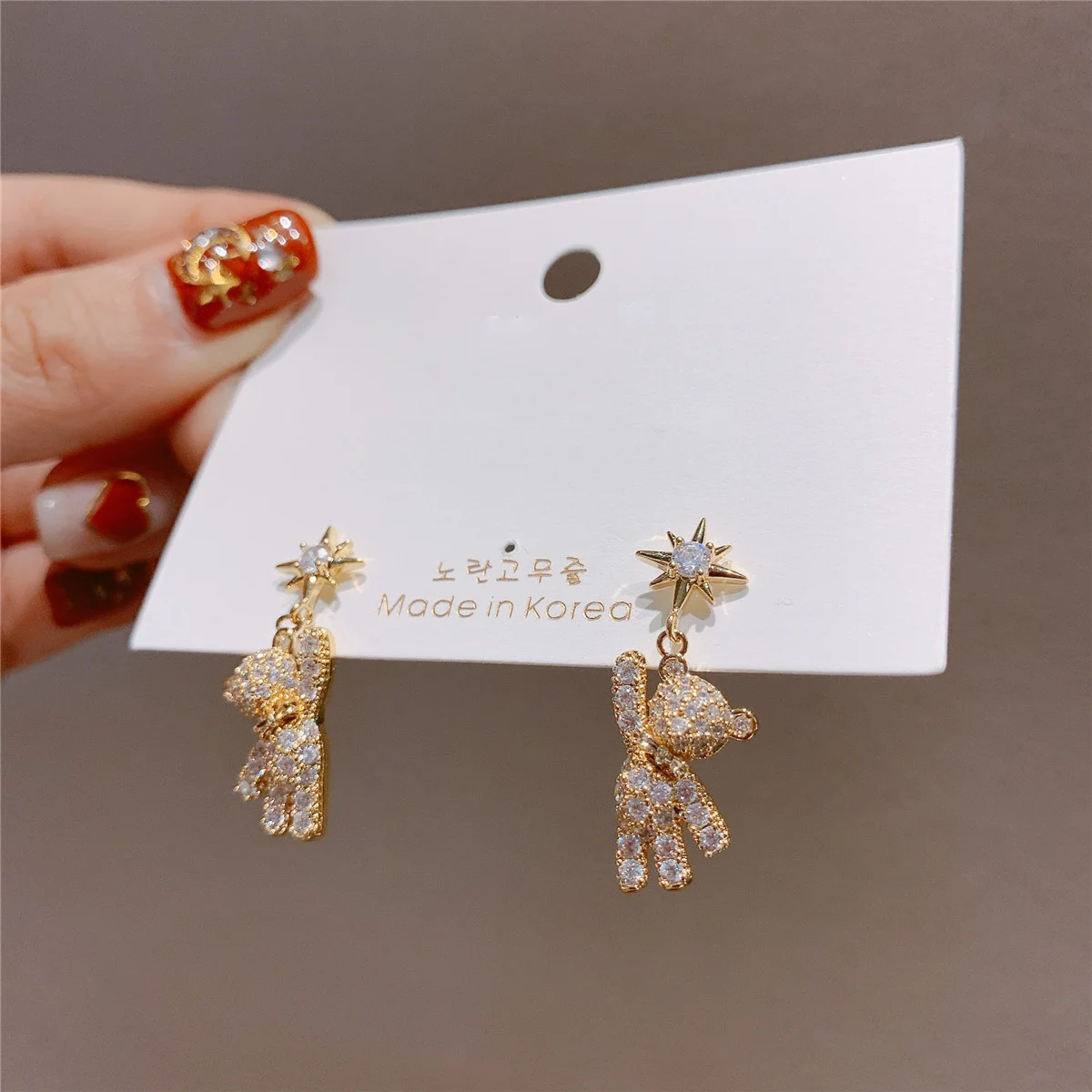 Top Trends: Korean Funny Emulational Little Bear Ear Studs Original Refreshing Metal Small Earrings Temperamental Exquisite Girl Jewelry Shoppable Styles