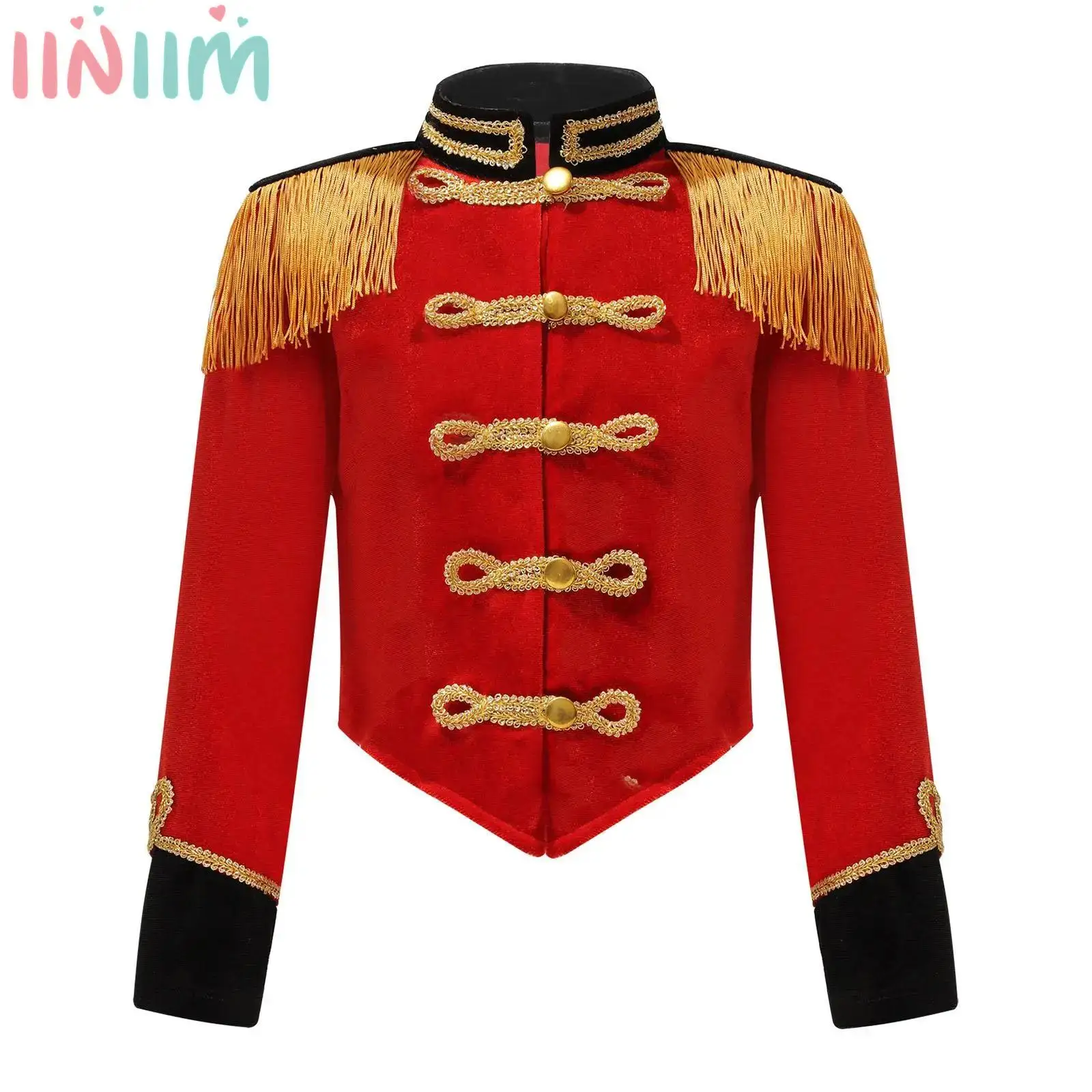 Top Trends: Kids Girls Halloween Circus Ringmaster Role Tops Stand Collar Tassel Jacket Ringleader Drummer Major Cosplay Performance Costume Shoppable Styles