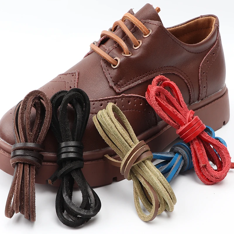 Top Trends: High Quality Flat Shoelaces Solid Leather Shoe Laces Classic Multicolor Leisure Shoe Lace Outdoor Unisex Martin Boots Shoelace Shoppable Styles