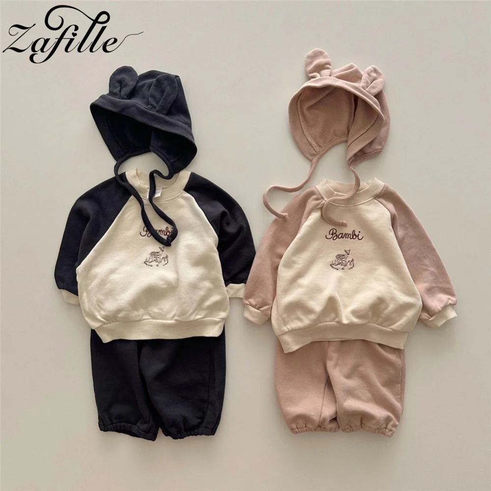 Top Trends: ZAFILLE Deer Embroidery Baby Winter Clothes Set Twins Matching Outfits Bodysuit+ Pants With Hat Party Boys Costume Girls Suits Shoppable Styles