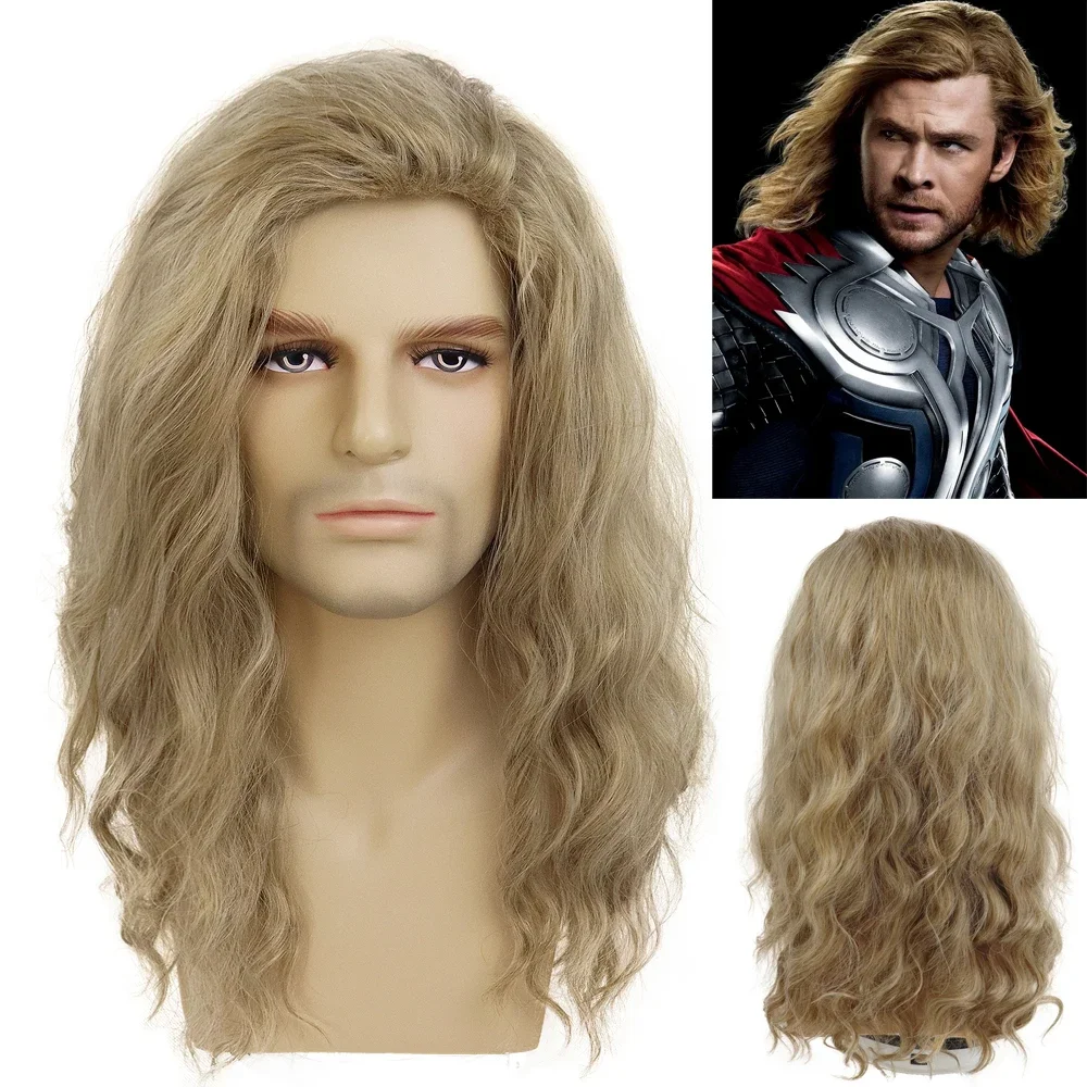 Top Trends: GNIMEGIL Synthetic Long Curly Wigs For Man Blonde Wave Hair Wig Men Cosplay Halloween Costume Natural Styles Party Male Gift Wig Shoppable Styles