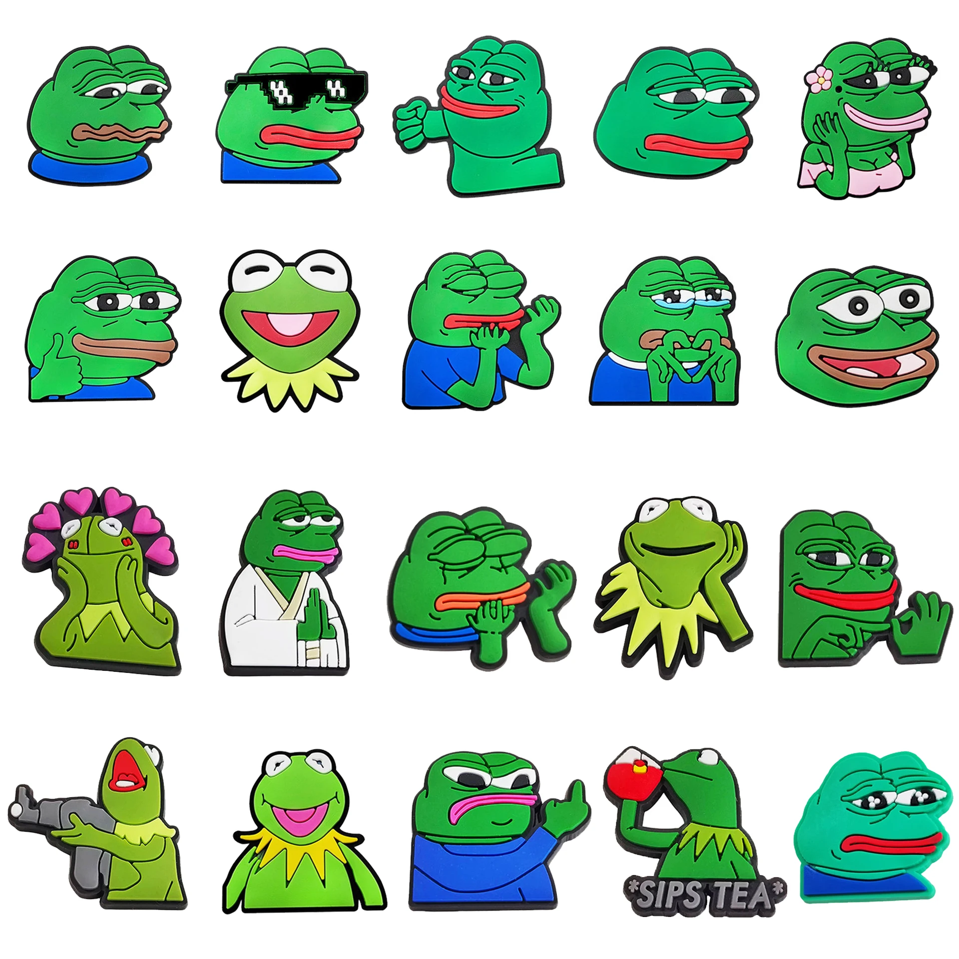 Top Trends: Sad Frog Croc Charms Pin Hot Sales For Crocs Accessories Shoe Decoration Kids Adult Christmas Party Gifts Shoppable Styles