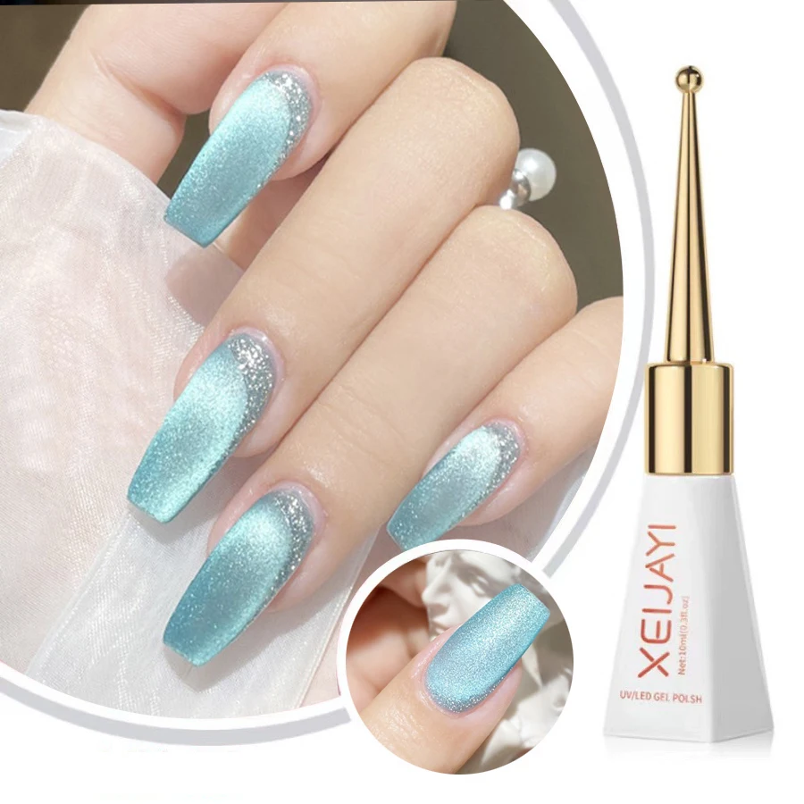 Top Trends: XEIJAYI Magnetic Gel Purple Color Reflective Glitter Cat Eye Gel Polish 자석젤 Semi-permanent Nail Polish UV Venalisa For Manicure Shoppable Styles - Image 2