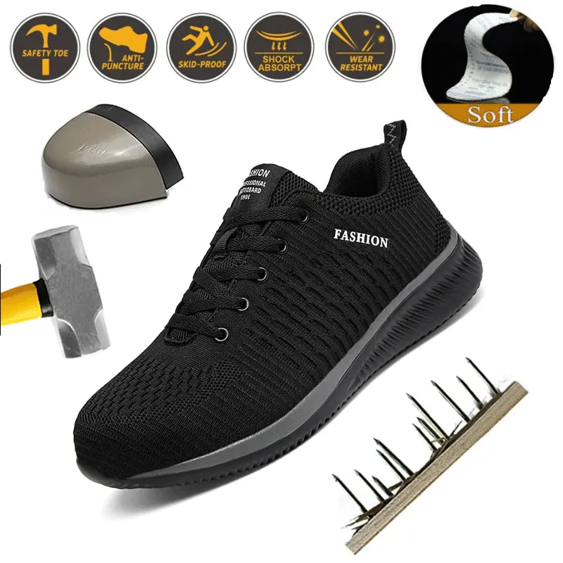 Top Trends: New Work Sports Shoes Steel Toe Cap Men's Safety Shoes Anti-piercing Waterproof Work Shoes Fashion Indestructible Outdoor Shoes Shoppable Styles