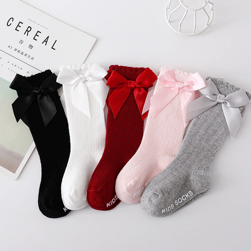 Top Trends: Baby Socks Girl Newborn Knee High Big Bow Princess Children Socks Toddler Kids Infant Floor Socks Cotton Christmas Accessories Shoppable Styles