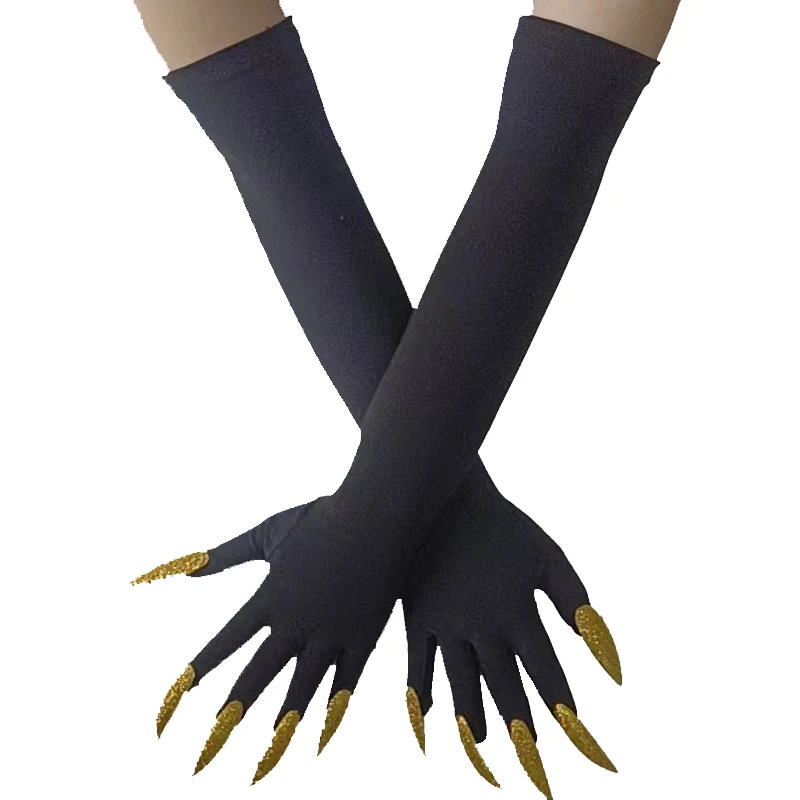 Top Trends: Cool Halloween Gloves Long Section Ghost Claw Dress Up Gloves Fashionable Gold Long Nails Cosplay Halloween Funny Gloves A529 Shoppable Styles