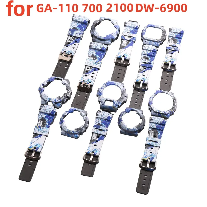 Top Trends: Modified Resin Strap Case For Casio GMA GA110 BA110 DW5600 6900 Camo Strap Unisex Watch Accessories Shoppable Styles