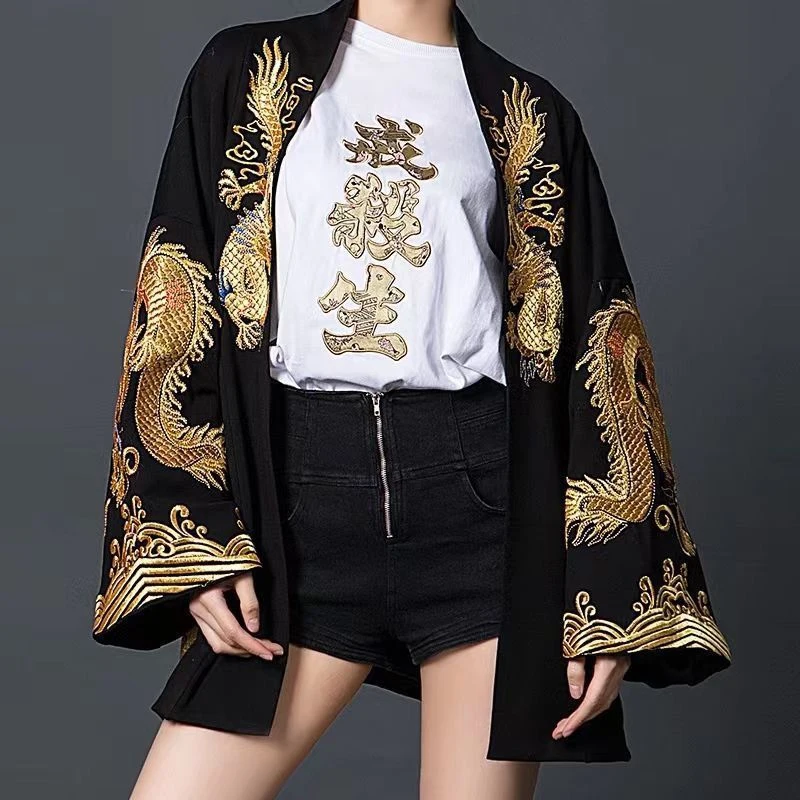 Top Trends: Spring Autumn New Fashion Jackets Women High Street Casual Long Sleeve Loose Chinese Style Cardigan Vintage Printing Outwear Shoppable Styles