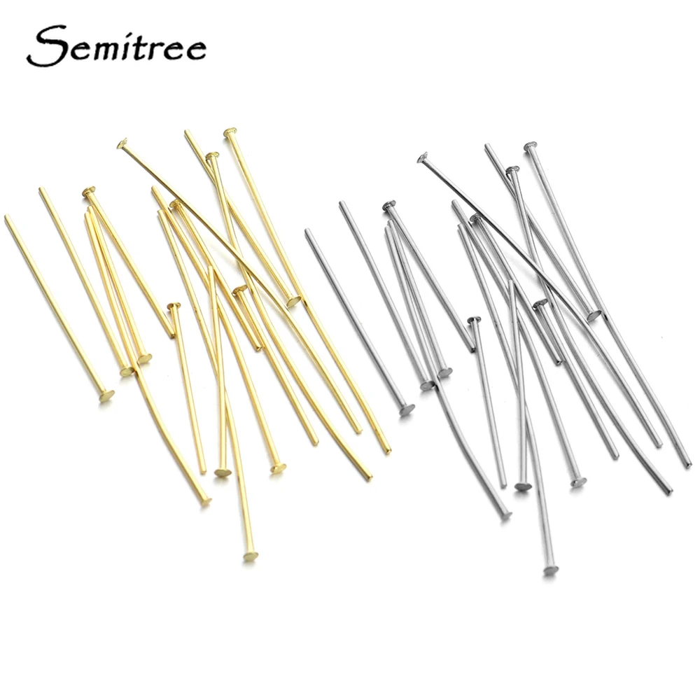 Top Trends: 100Pcs 15 / 20 / 25 / 30mm Head Pins Stainless Steel Water Gold Plated Straight T Pin For DIY Jewelry Making Earring Findings Supplies Shoppable Styles