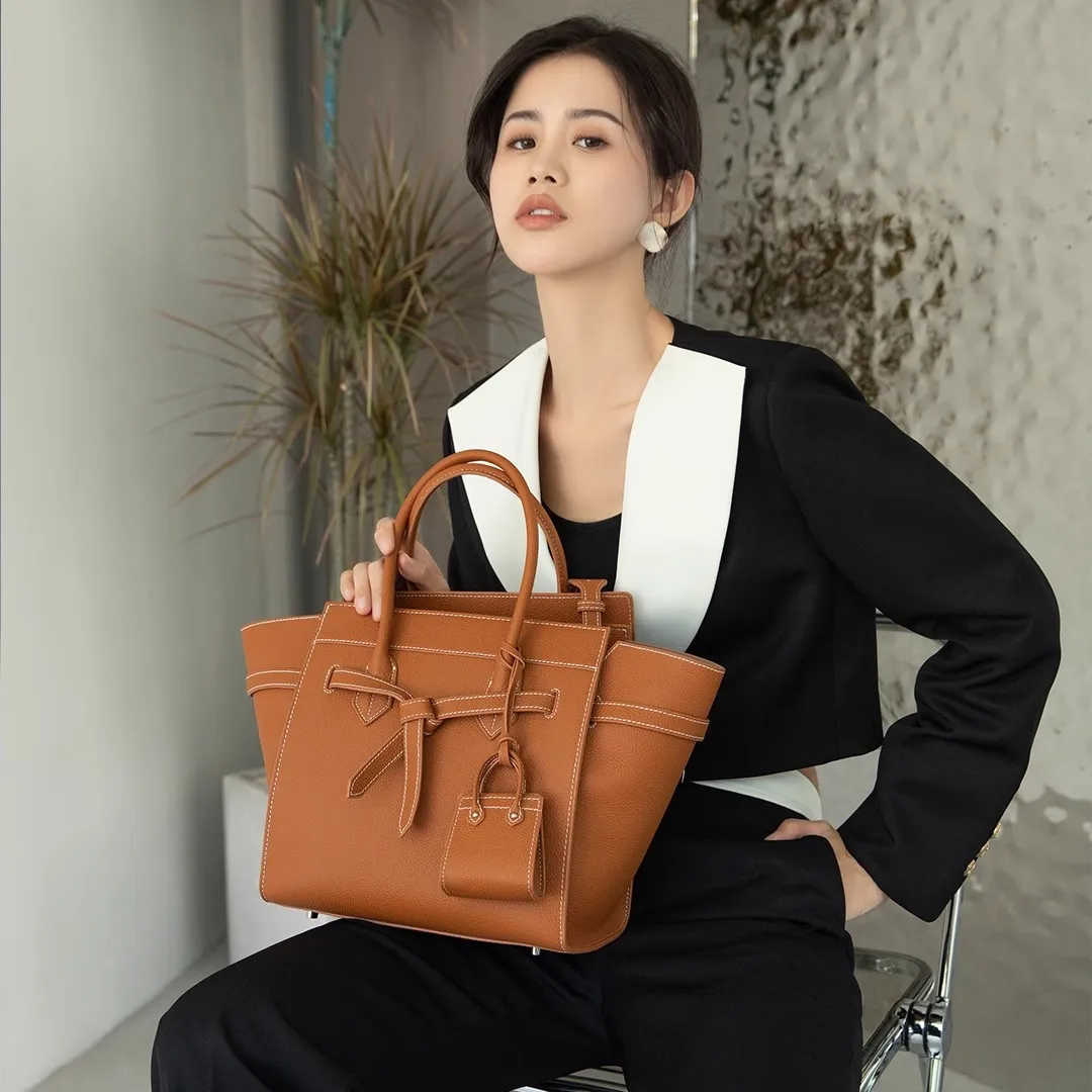 Top Trends: Luxury High Quality Cowhide Handbags For Women Fashion Large Capacity Solid Genuine Leather Tote Bag Versatile Simple Trendy Bag Shoppable Styles