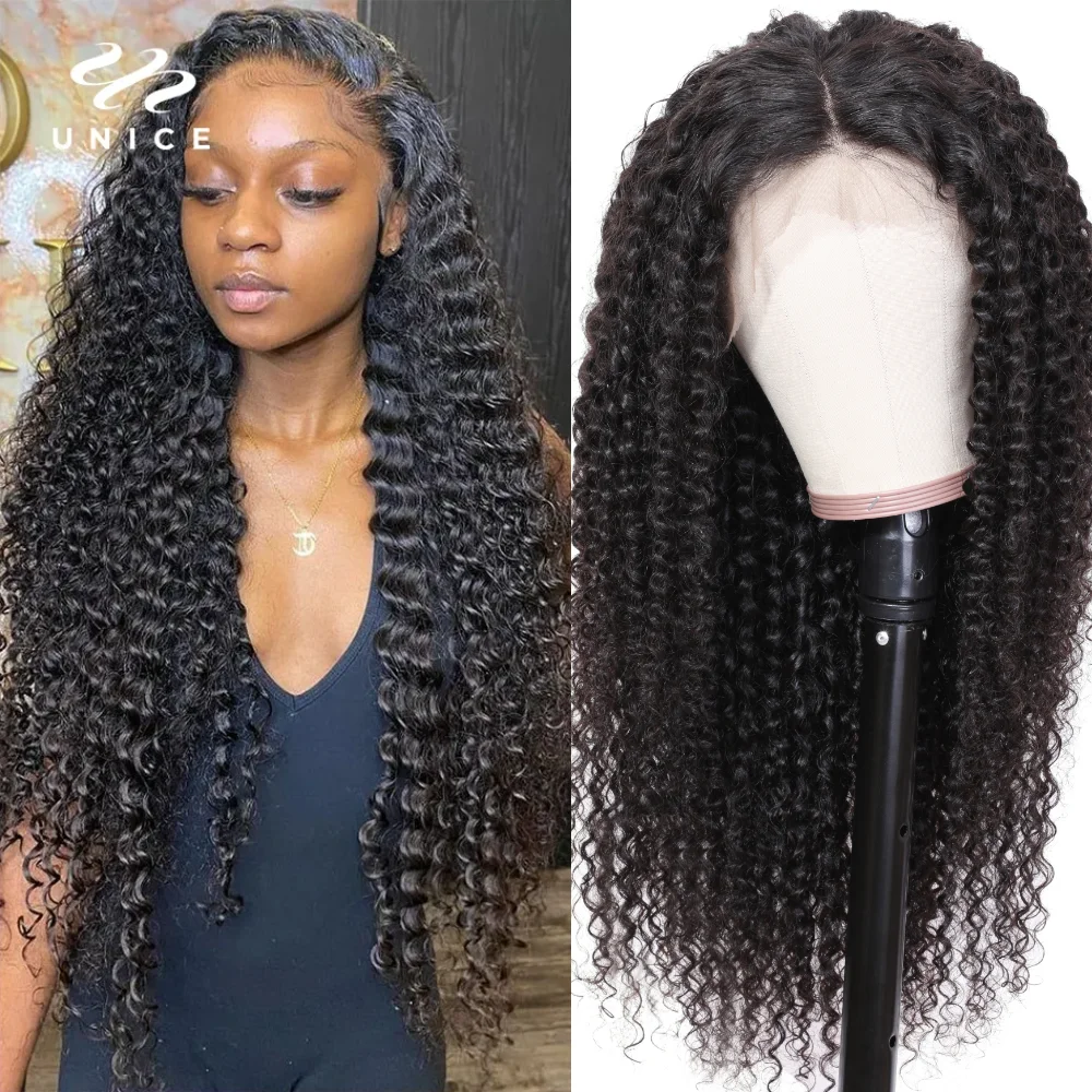 Top Trends: UNice Hair Deep Curly Lace Front Wig Human Hair Pre Plucked 13x4 Lace Frontal Wig 250% Density Virgin Hair Curly Lace Wig Shoppable Styles