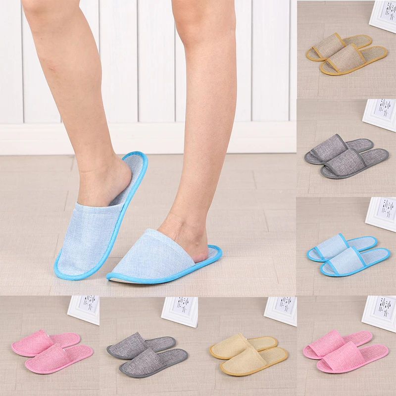 Top Trends: 2023New Simple Fashion Unisex Slippers Hotel Travel Spa Portable Men Slippers Disposable Home Guest Indoor Linen Men Slipper Shoppable Styles