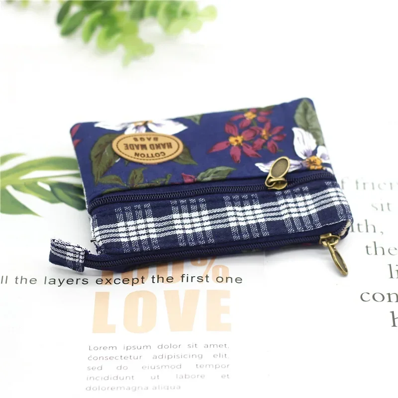 Top Trends: Fashion Flower Multi-layer Cotton Fabric Coin Purse Women Card Wallet Small Change Bag Retro Canvas Female Hand Purses Pouch New Shoppable Styles - Image 4