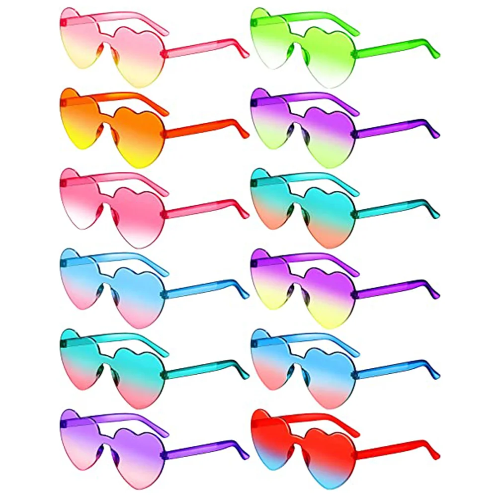 Top Trends: Heart Shape Women Sunglasses Dark Glasses For Women Color Transparent Frameles Sun Glasses Bulk Trend Eyewear For Party Supplies Shoppable Styles