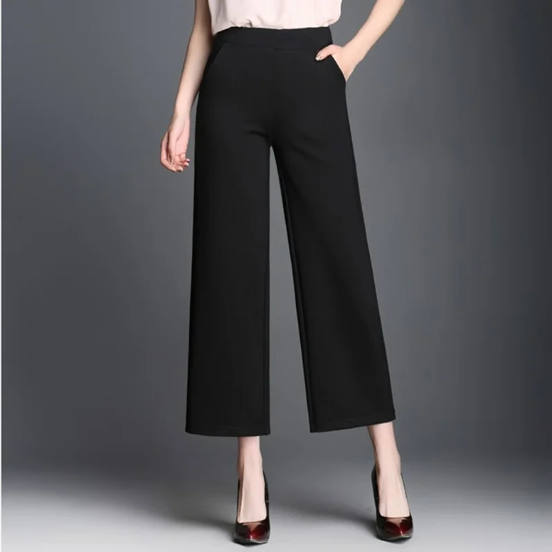 Top Trends: Spring Summer Office Lady Black Suit Pants Koreon Clothing Streetwear Fashion Women Elastic High Waist Casual Oversized Trousers Shoppable Styles