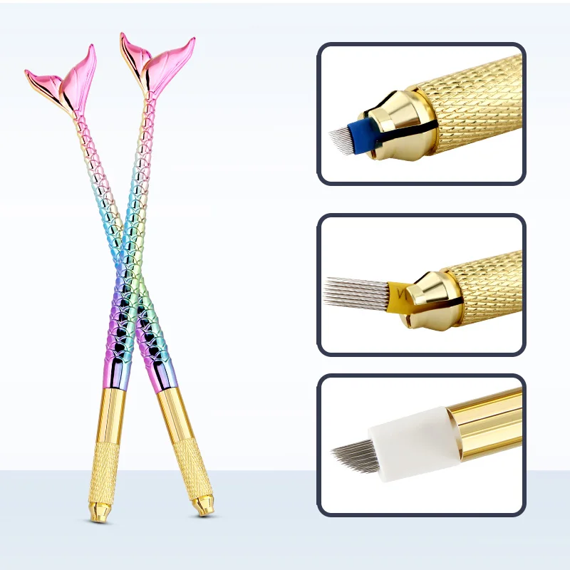 Top Trends: 1pc Beauty Mermaid Manual Tattoo Pen Machine Permanent Makeup Eyebrow Hand Tool 3D Microblading Eyebrow Tattoo Tool Supply Shoppable Styles