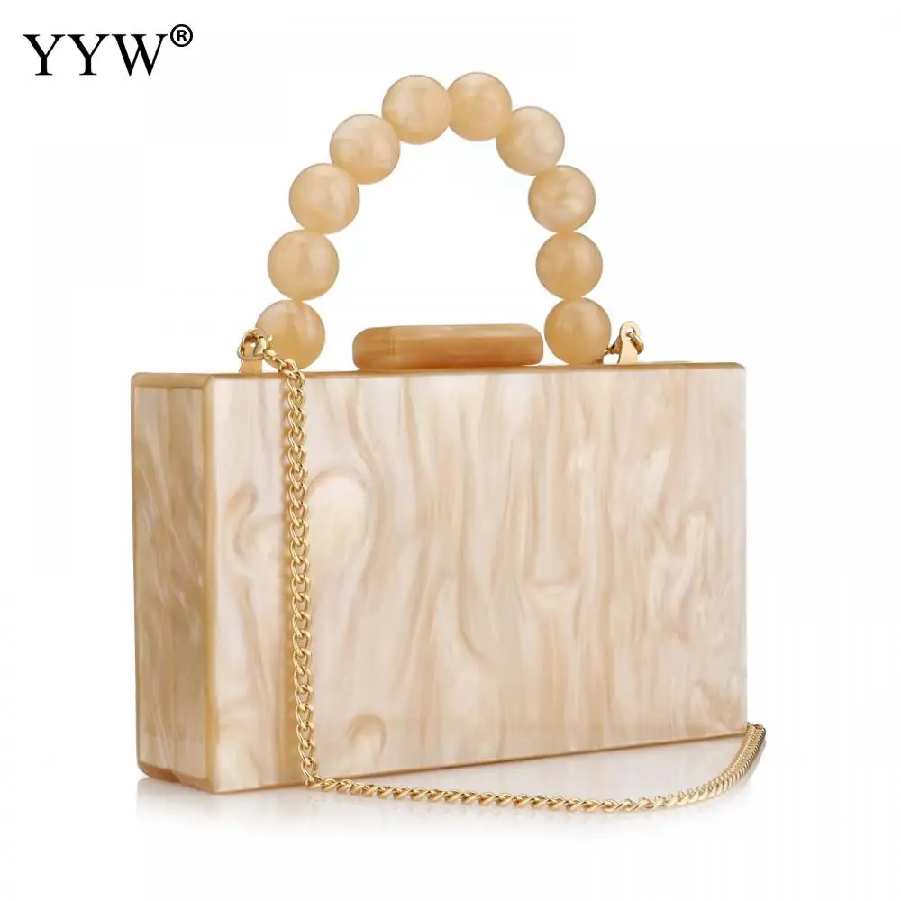 Top Trends: Women Acrylic Box Evening Clutch Bags For Wedding Party Luxury Foil Beads Handbags And Purses Designer High Quality Shoulder Bag Shoppable Styles