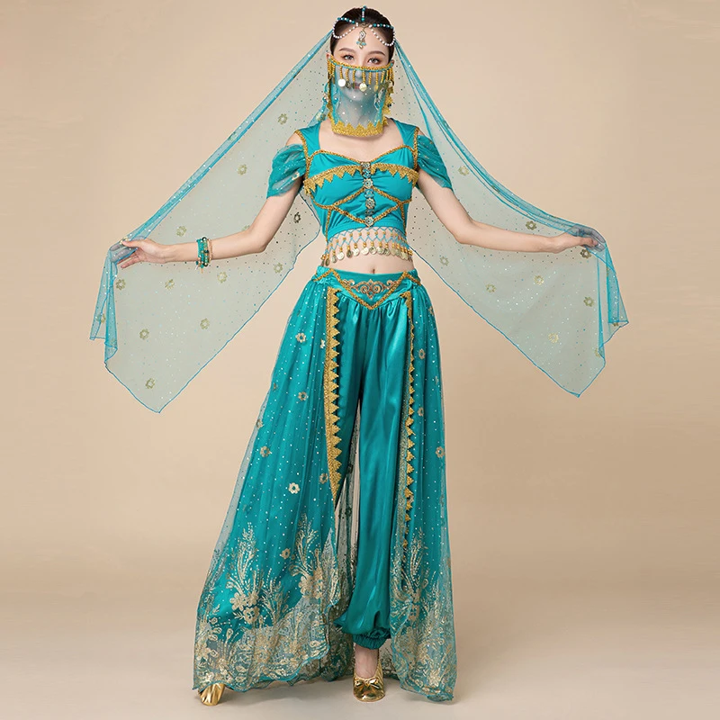 Top Trends: Festival Arabian Princess Costumes Indian Dance Embroider Bollywood Belly Costume Party Cosplay Jasmine Princess Fancy Outfit Shoppable Styles