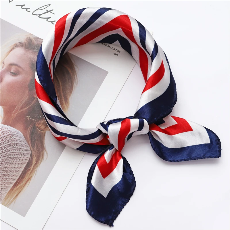 Top Trends: Women Scarf Lady Wraps Elegant Floral Dot Spring Summer Silk Scarves Square Head Neck Hair Tie Band Neckerchief Skinny Shoppable Styles