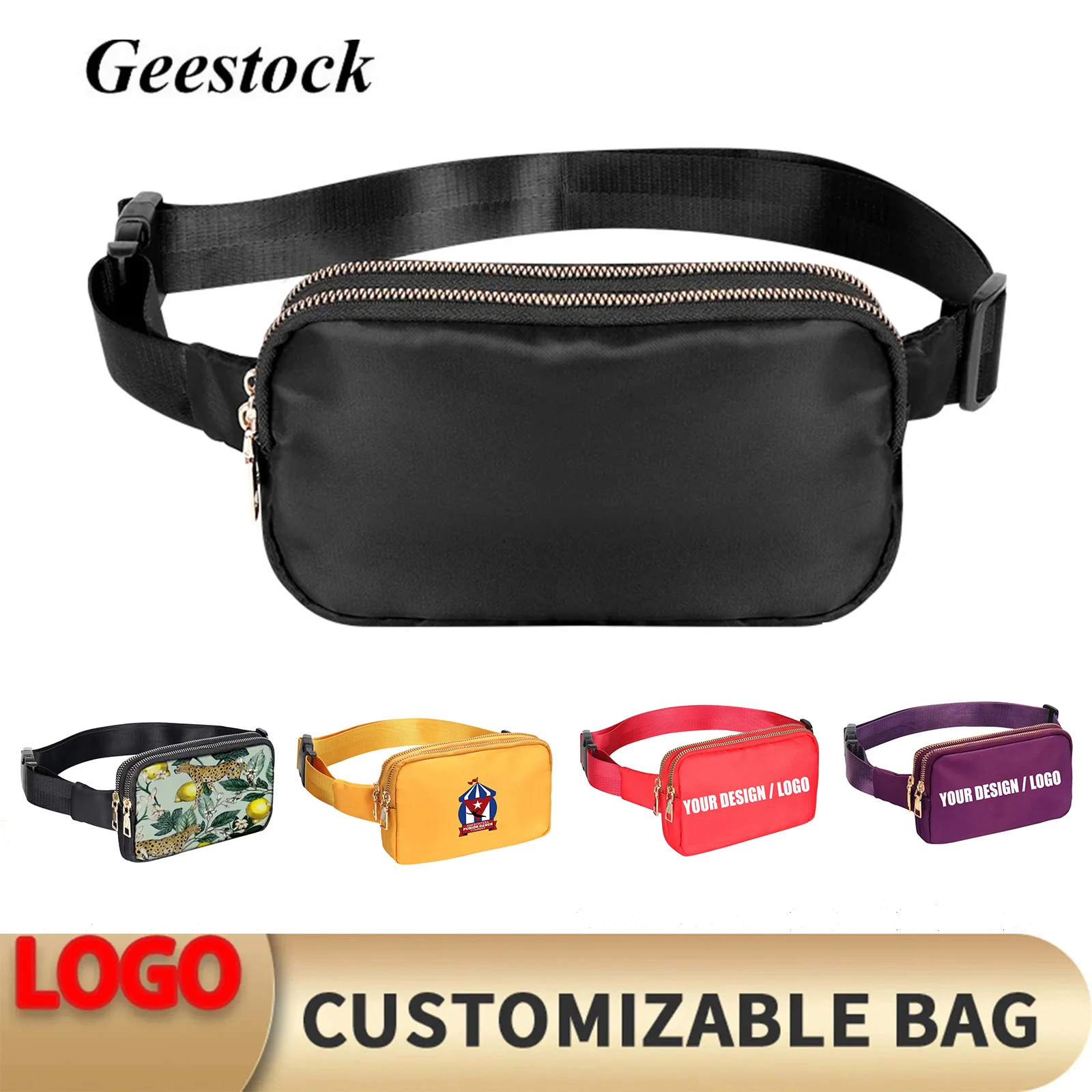 Top Trends: Geestock Fanny Pack Women's Waist Bag Fashion Belt Bags Women Dual Zipper Waterproof Crossbody Bag Ladies Bum Hip Bag Riñonera Shoppable Styles