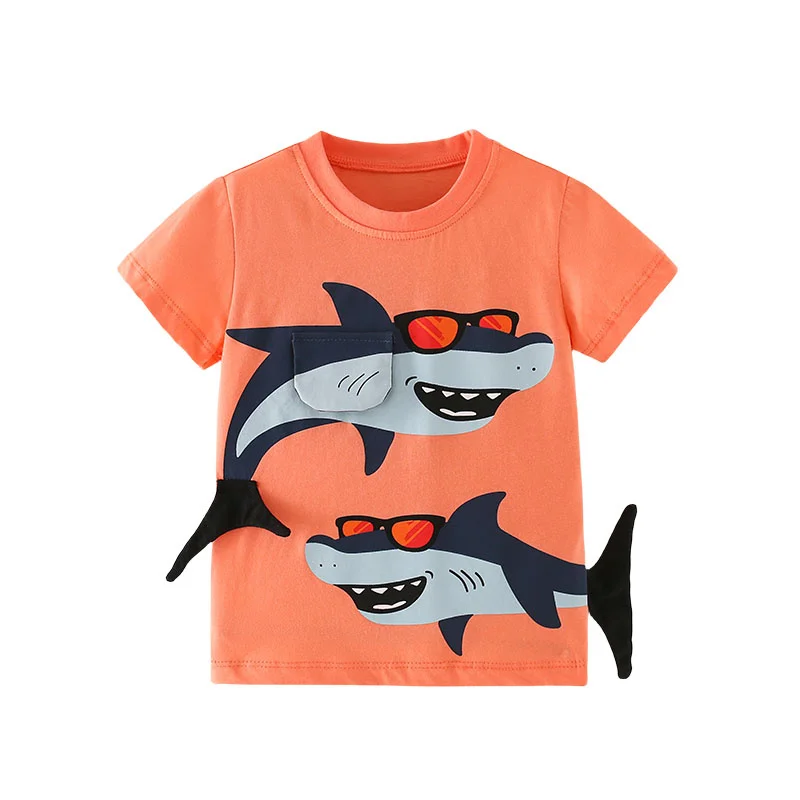 Top Trends: Jumping Meters 2-7T New Arrival Sharks Boys T Shirts Kids Fashion Baby Clothes Short Sleeve Toddler Costume Shirts Tops Shoppable Styles