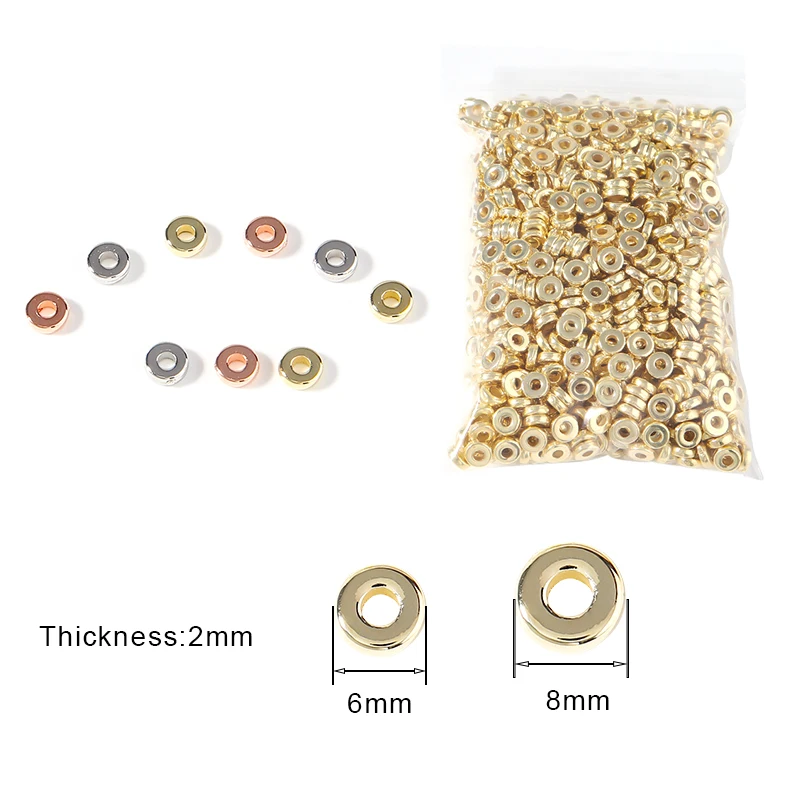 Top Trends: 100pcs / Lot CCB Beads KC Gold Sliver Plated Round Flat Wheel Beads Loose Spacers Beads For Jewelry Making DIY Bracelet Necklace Shoppable Styles - Image 4