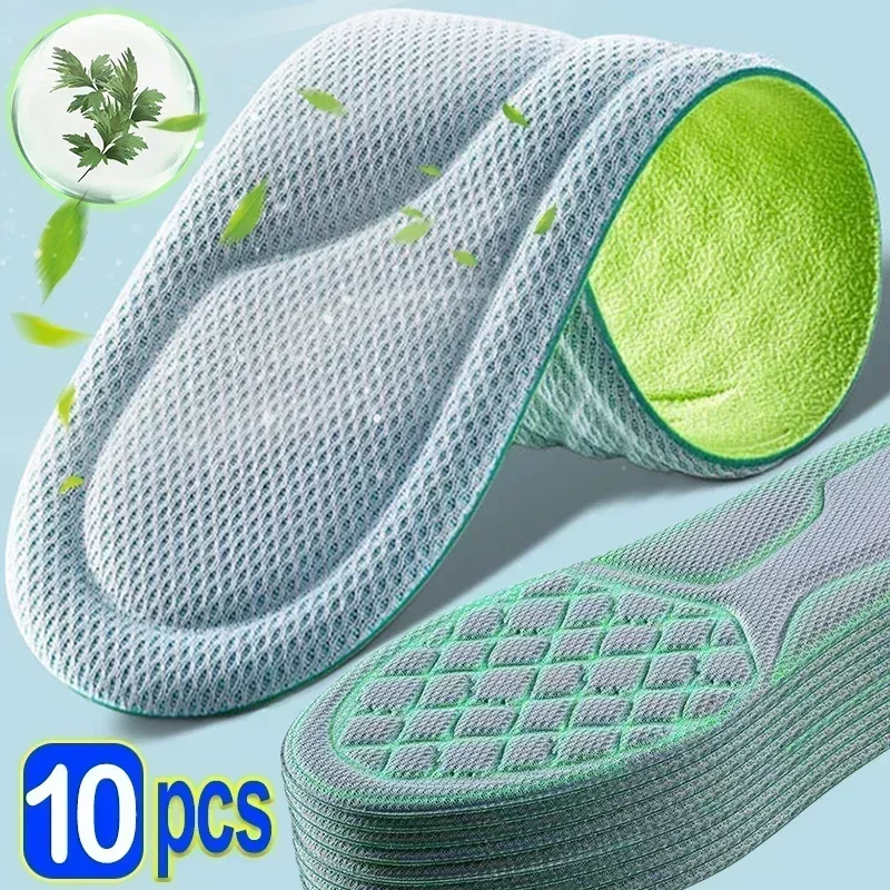 Top Trends: 10pcs Memory Foam Insoles For Shoes Men Women Soft Deodorant Absorb-Sweat Massage Sport Insole Feet Orthopedic Shoe Sole Running Shoppable Styles