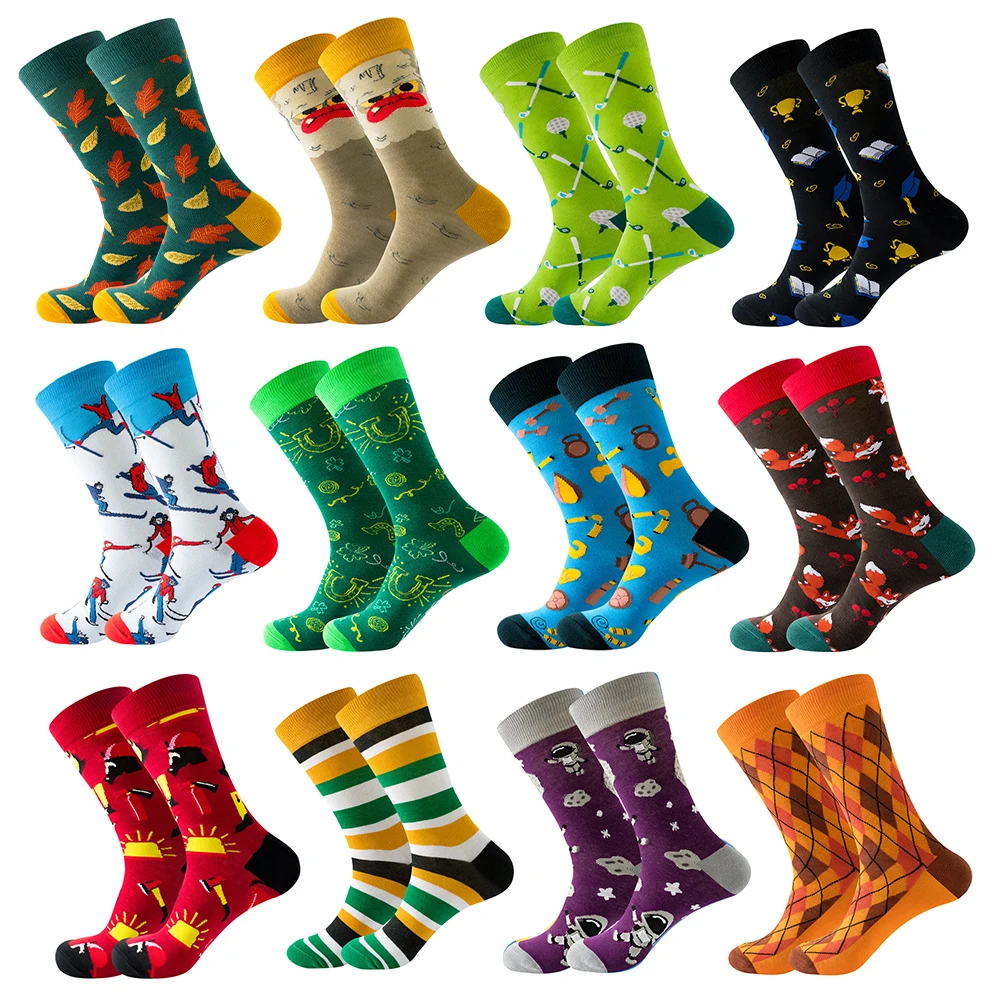 Top Trends: 1 Pair Autumn And Winter Animal Socks Astronaut Men&#039;s Socks Geometric Women&#039;s Socks Halloween Tube Socks Shoppable Styles