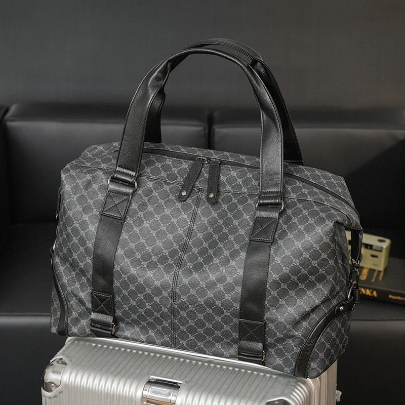 Top Trends: 2022 New Plaid Travel Hand Bag Men Luxury Business Men&#039;s Top-Handle Bag Large Capacity Shoulder Bag Handbag Male Messenger Bag Shoppable Styles