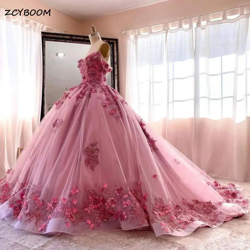 Top Trends: 2023 Pink Quinceanera Dresses 3D Flowers Appliques Beading Sequins Sweetheart Ball Gowns Princess Graduation Vestidos De 15 Años Shoppable Styles