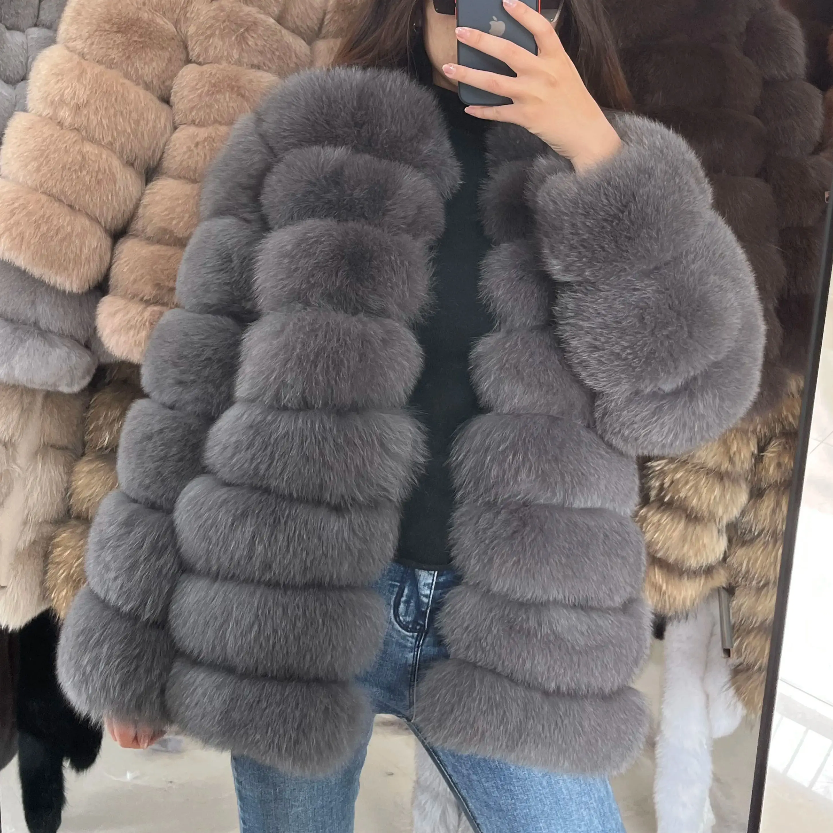 Top Trends: Natural Real Fox Fur Coat For Women's Warm Winter Vest Luxury Furry Fur Clothes Women Outerwear Large Size 2024Girls Fur Jacket Shoppable Styles