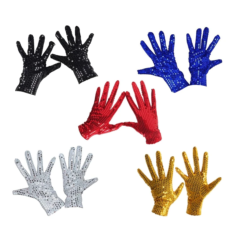 Top Trends: X7YC Paillette Gloves Sequins Stage Performance Gloves Shinning Gloves For Men Women Shoppable Styles