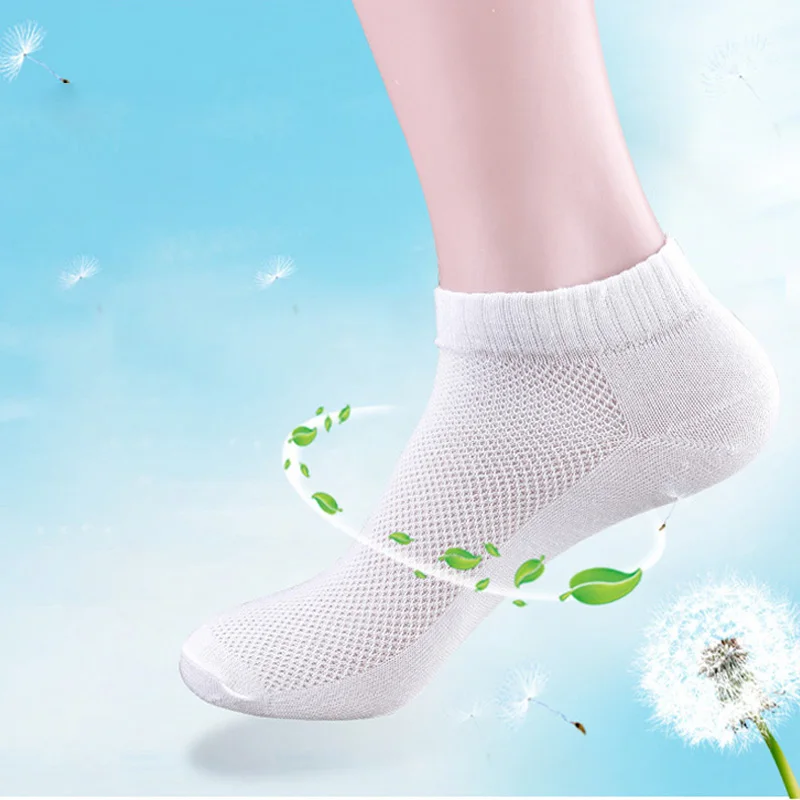 Top Trends: 10Pairs / Lot Men Thin Mesh Breathable Solid Color Socks Spring Summer Ankle Invisible Women Do Not Show Boat Short Plus Size Sock Shoppable Styles