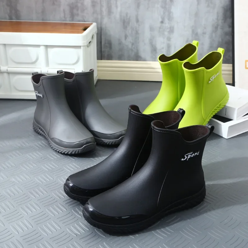 Top Trends: 2023 Rain Boots For Men Short Boots Kitchen Non-slip Shoes Low-cut Outdoor Car Wash Waterproof Shoes Factory Winter Plush Botas Shoppable Styles