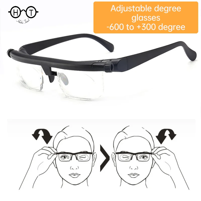 Top Trends: Double Vision Adjustable Degree Reading Glasses Universal Focal Length Correction Myopia Presbyopia Eyeglasses -6dTo + 3d Glasses Shoppable Styles