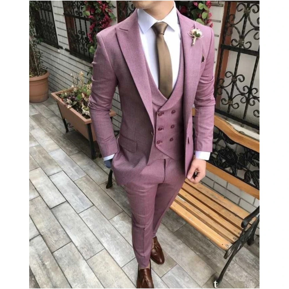 Top Trends: Summer Mens Suits Wedding Tuxedos Fashion Groom Outfit Classic Fit Peaked Lapel Prom Party Dinner Mens Suits (Jacket+ Vest+ Pants) Shoppable Styles