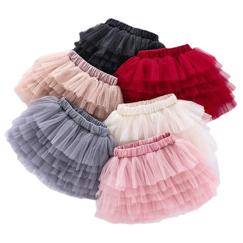 Top Trends: Summer Six-layer Gauze Girls Skirts Children's Princess Dance Tutu Fashion Parent-Child Mesh Skirt Teen Girl Cake Skirt Shoppable Styles