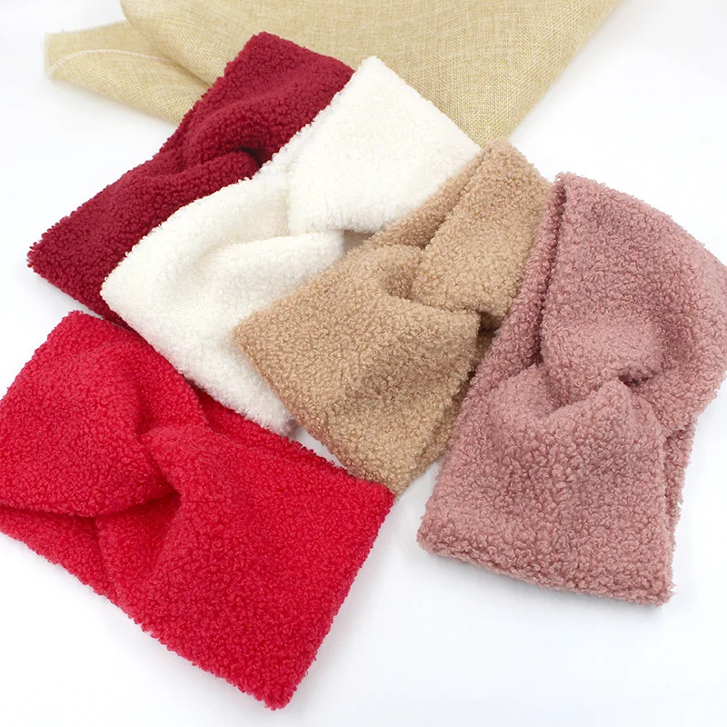 Top Trends: Ladies Winter Cashmere Cross Headbands Wide Warm Twist Stretch Hairbands Ear Warmer Turbans For Women Girls Hair Accesssories Shoppable Styles