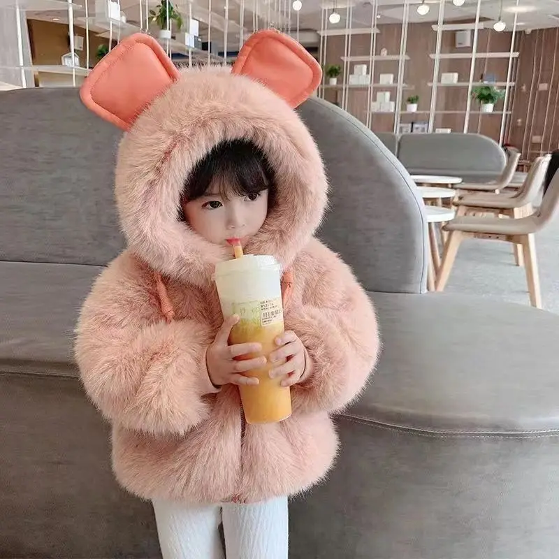 Top Trends: Girls' Winter Plush Cotton Coat 2023 New Children's Hooded Fashion Coat Little Girl Solid Princess Top Shoppable Styles