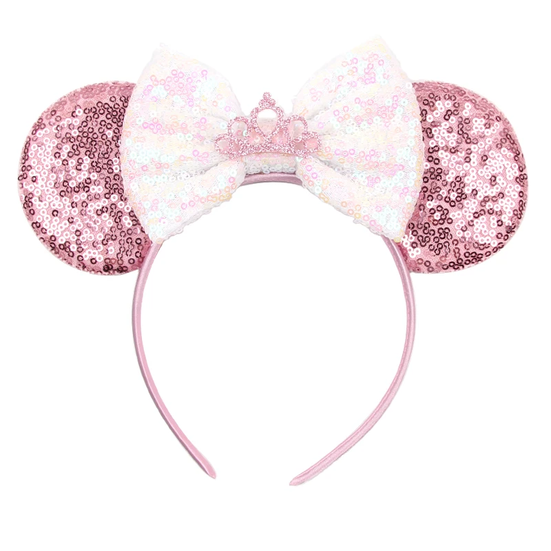 Top Trends: New Glitter Crown Hairband Girls Princess Party Headwear Sequins Mouse Ears Bow Headband Hair Accessories Kids Boutique Mujer Shoppable Styles