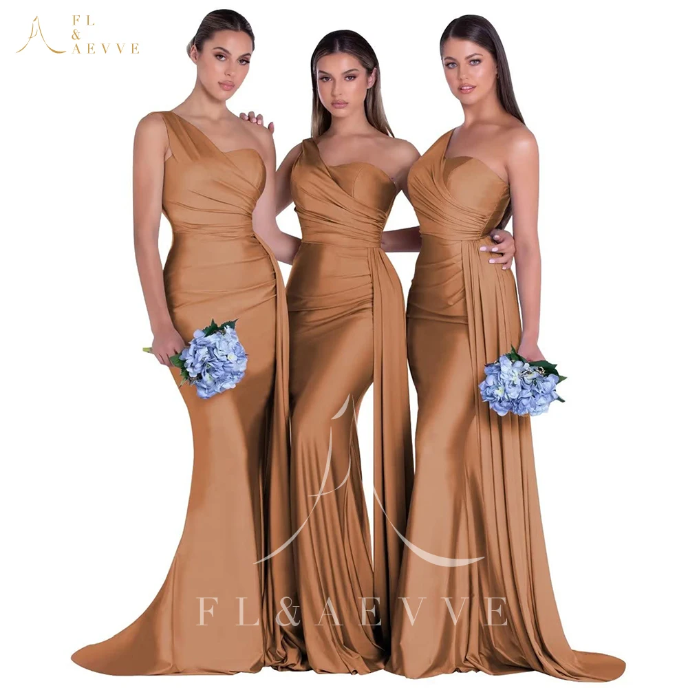 Top Trends: Burnt Orange Satin Bridesmaid Dresses One Shoulder Wedding Party Dress 2024 Elegant Long Wedding Guest Dress Robe Elegant Gowns Shoppable Styles