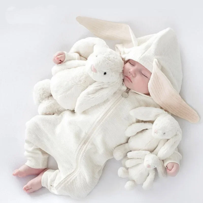 Top Trends: Cute Rabbit Ear Hooded Baby Rompers For Babies Boys Girls Clothes Newborn Clothing Jumpsuit Infant Costume Baby Outfits Fall Shoppable Styles - Image 3