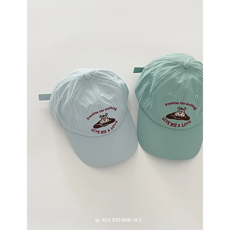 Top Trends: Korean Style Cute Bear Peaked Cap Women's Summer Quick-Drying Soft Top Curved Brim Sun-Shade Baseball Cap Shoppable Styles